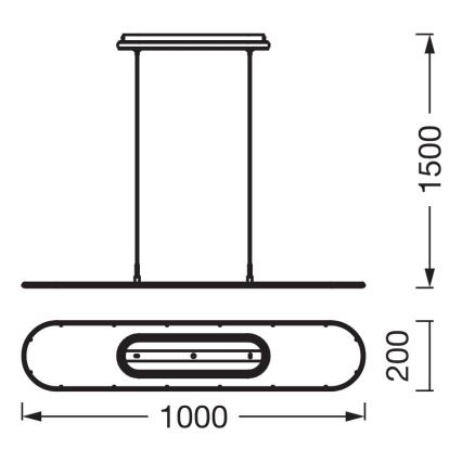 Osram - Dæmpbar LED-pendel med wireophæng OFFICE LINE LED/57W/230V 4000K 100 cm CRI 90 sort