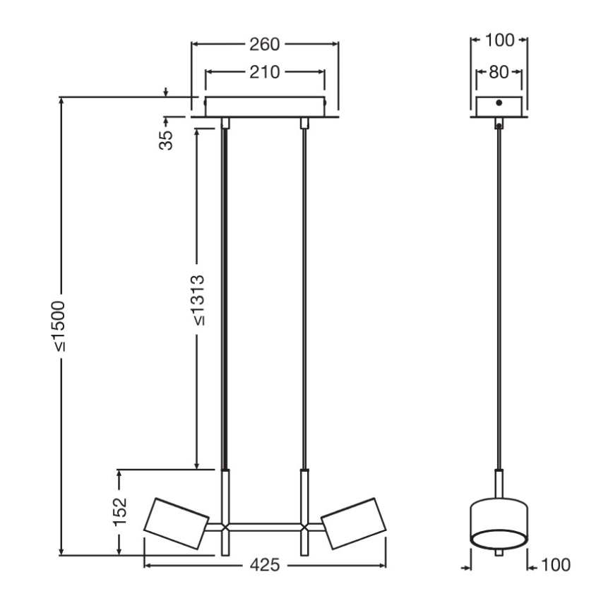Osram - LED-dæmpbar kabelpendel DECOR KYOTO 2xLED/10W/230V CRI 90 sort