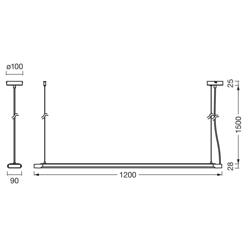 Osram - Dæmpbar LED-pendel på kabel OFFICE LINE LED/40W/230V 4000K 120 cm hvid