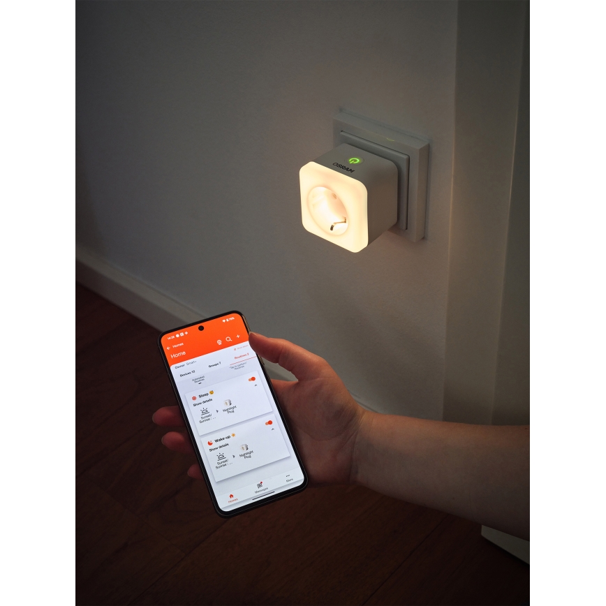 Osram - LED-dæmpbar stikkontakt med belysning SCHUKO SMART+ NIGHTLIGHT 3680W/230V Wi-Fi