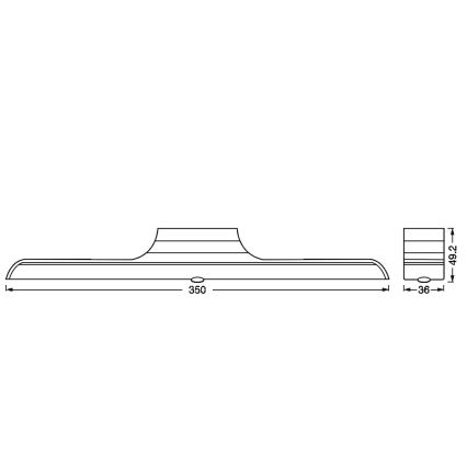 Osram - LED dæmpbar underskabsarmatur med bevægelses- og skumringssensor LINEAR LED/5W/3,7V 2200 mAh 3000K 35 cm hvid