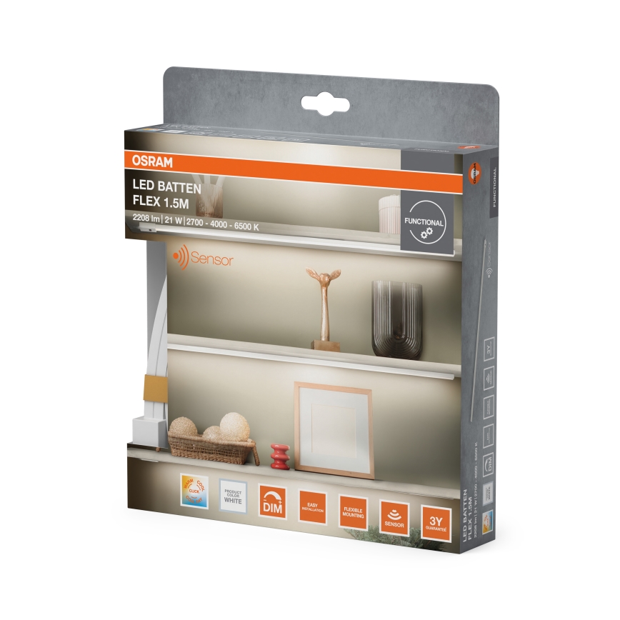 Osram - LED Dæmpbar underskabsarmatur med bevægelsessensor BATTEN LED/21W/230V 2700/4000/6500K 150,4 cm hvid