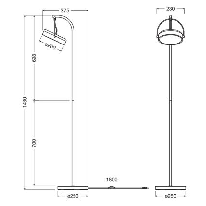 Osram - LED gulvlampe DECOR PUCK LED/12W/230V CRI 90 sort