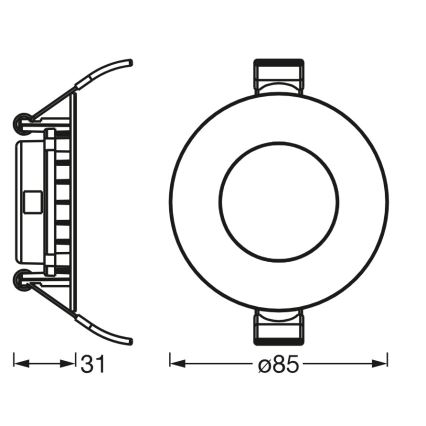 Osram - LED indbygningsarmatur SLIM LED/4,5W/230V 4000K