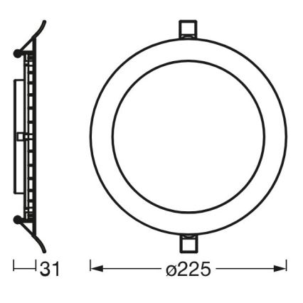 Osram - LED indbygningslampe SLIM LED/22W/230V 4000K
