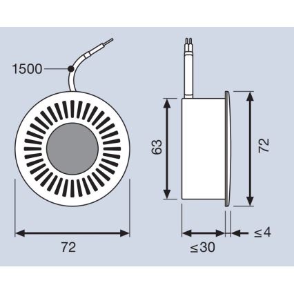 Osram - LED indbygningslampe TRESOL LED/4,5W/230V krom