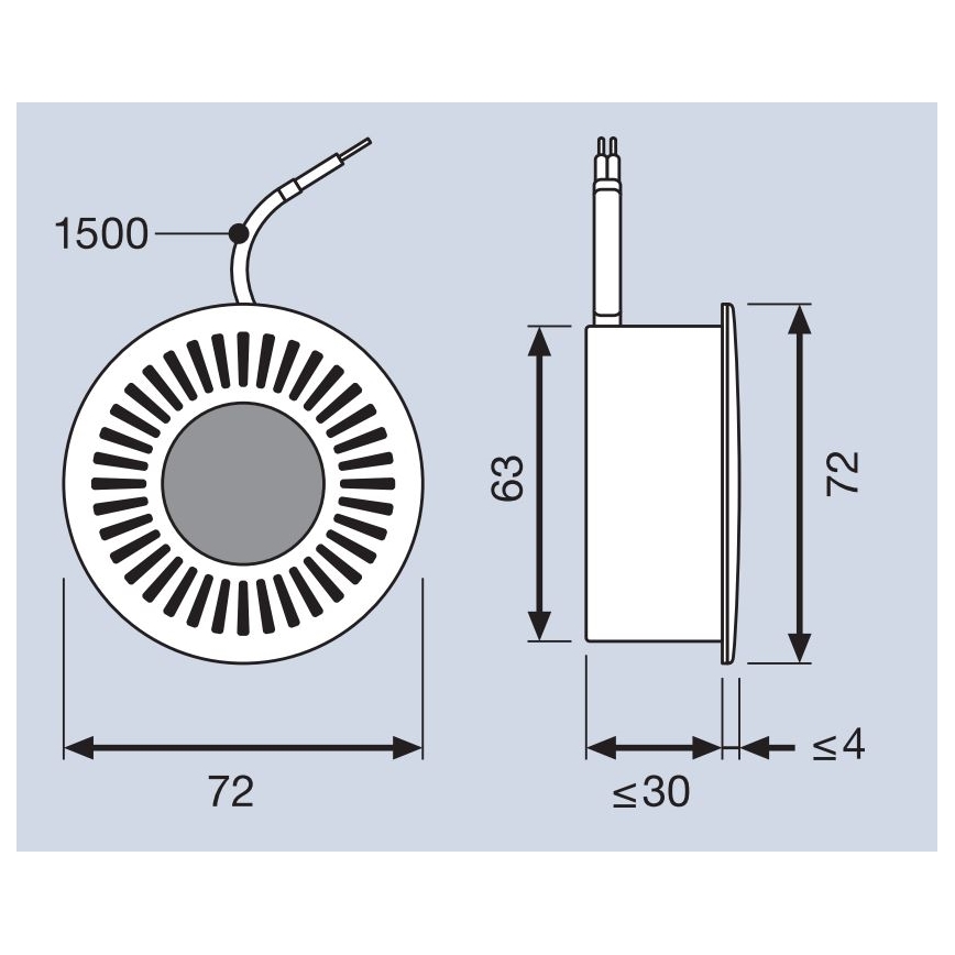 Osram - LED indbygningslampe TRESOL LED/4,5W/230V krom