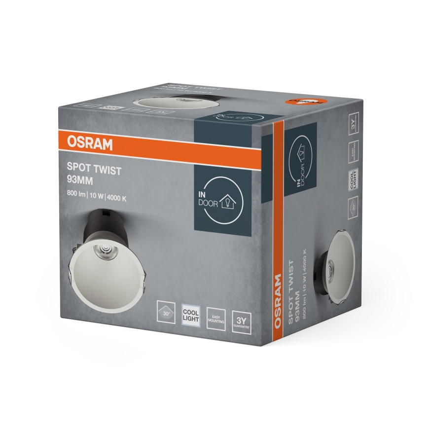 Osram - LED indbygningsspot SPOT TWIST LED/10W/230V 4000K Ø 9,3 cm hvid