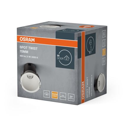 Osram - LED indbygningsspot SPOT TWIST LED/5W/230V 3000K Ø 7 cm hvid