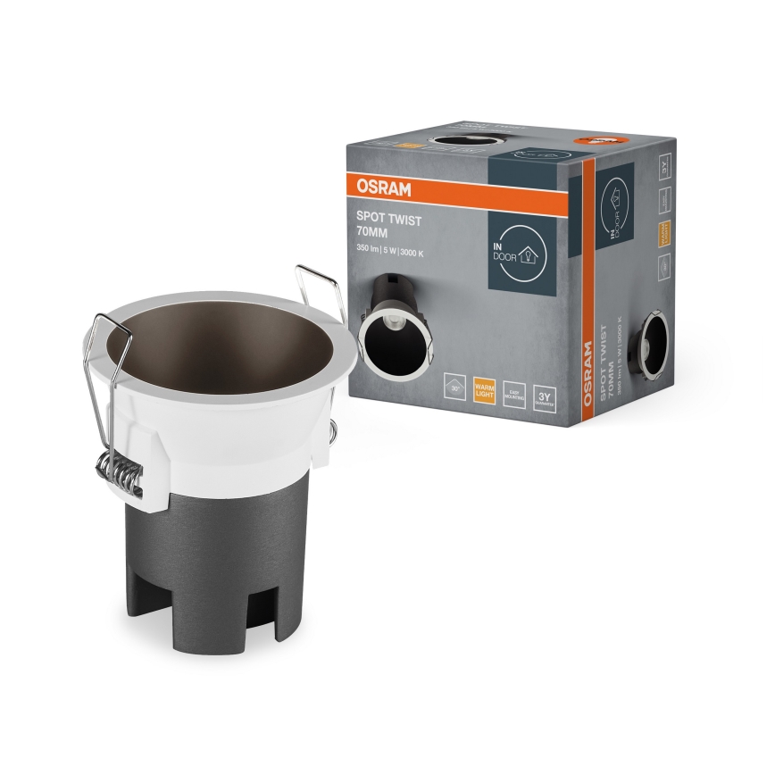 Osram - LED indbygningsspot SPOT TWIST LED/5W/230V 3000K Ø 7 cm hvid/sort