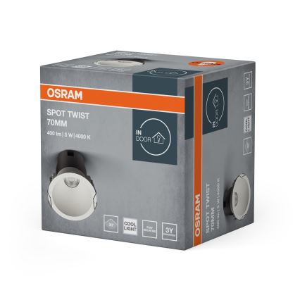 Osram - LED indbygningsspot SPOT TWIST LED/5W/230V 4000K Ø 7 cm hvid