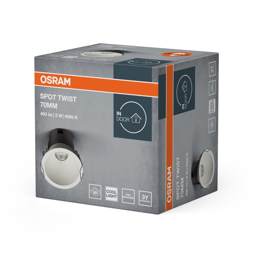 Osram - LED indbygningsspot SPOT TWIST LED/5W/230V 4000K Ø 7 cm hvid