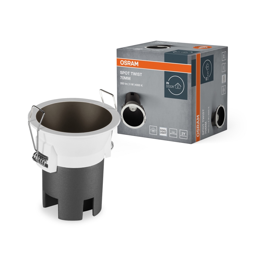Osram - LED indbygningsspot SPOT TWIST LED/5W/230V 4000K Ø 7 cm hvid/sort