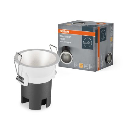 Osram - LED-indbygningsspot SPOT TWIST LED/5W/230V 3000K Ø 7 cm hvid/sølv