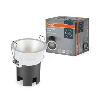 Osram - LED-indbygningsspot SPOT TWIST LED/5W/230V 4000K Ø 7 cm hvid/sølv