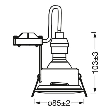 Osram - LED indbygningsspot til badeværelse SPOT 1xGU10/4,3W/230V 2700K CRI 90 Ø 8,5 cm IP65 hvid