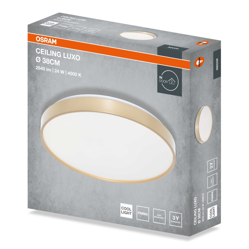 Osram - LED loftarmatur CEILING LUXO LED/24W/230V Ø 38 cm guld