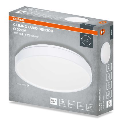 Osram - LED-loftlampe med skumringssensor CEILING LUXO LED/18W/230V Ø 32 cm hvid