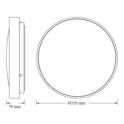 Osram - LED-loftlampe med skumringssensor CEILING LUXO LED/18W/230V Ø 32 cm hvid