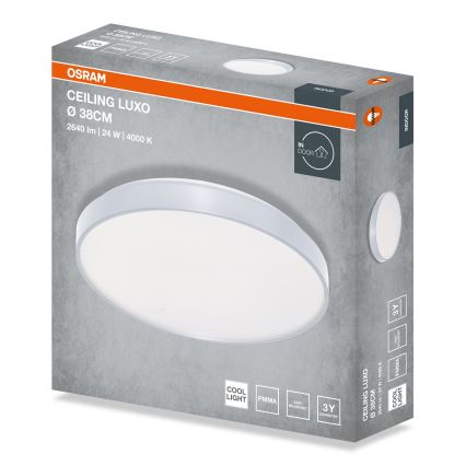 Osram - LED loftlampe CEILING LUXO LED/24W/230V pr. 38 cm sølv