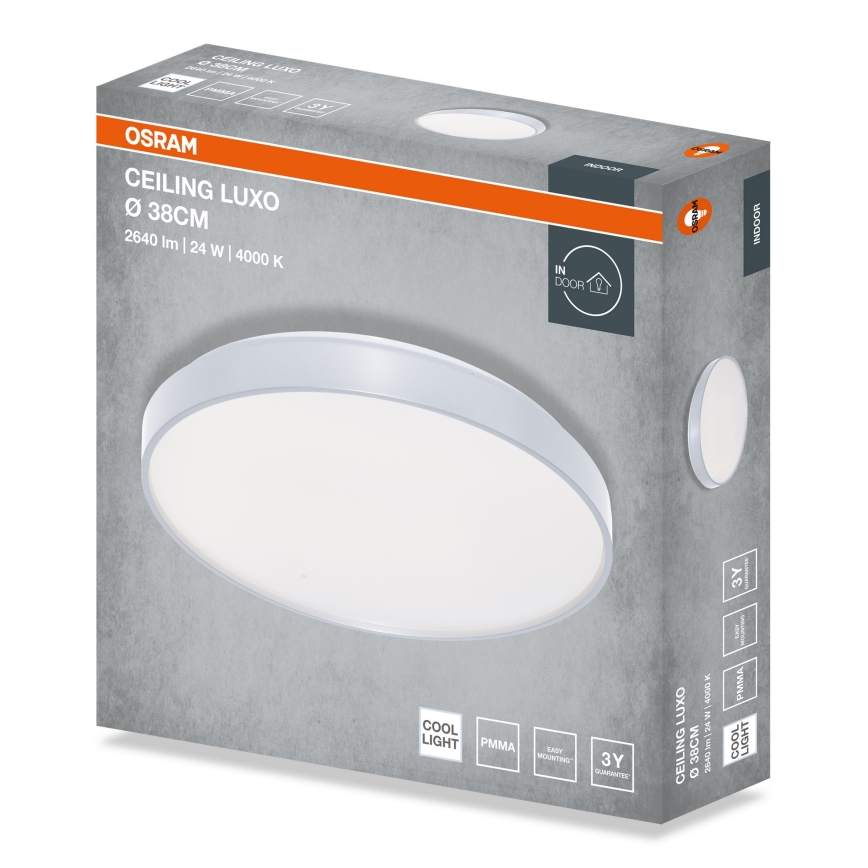 Osram - LED loftlampe CEILING LUXO LED/24W/230V pr. 38 cm sølv
