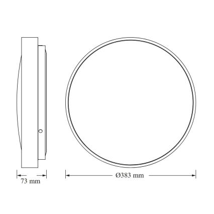 Osram - LED loftlampe CEILING LUXO LED/24W/230V pr. 38 cm sølv