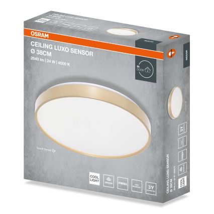 Osram - LED-loftlampe med skumringssensor CEILING LUXO LED/24W/230V Ø 38 cm guld