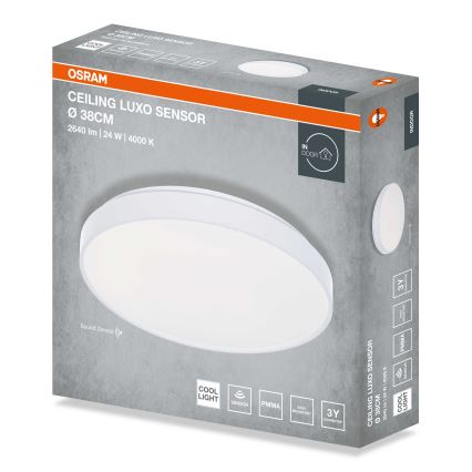Osram - LED-loftlampe med skumringssensor CEILING LUXO LED/24W/230V Ø 38 cm hvid