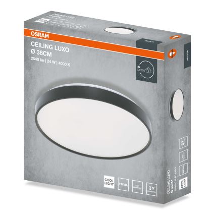 Osram - LED-loftlampe CEILING LUXO LED/24W/230V Ø 38 cm, sort