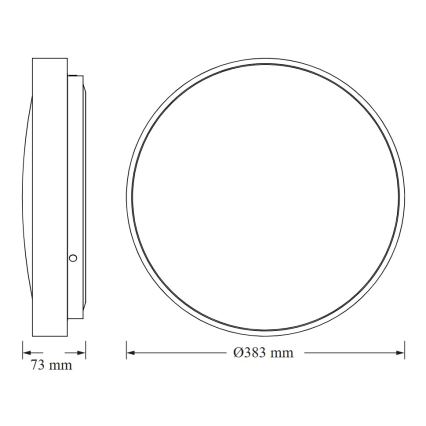 Osram - LED-loftlampe CEILING LUXO LED/24W/230V Ø 38 cm, sort