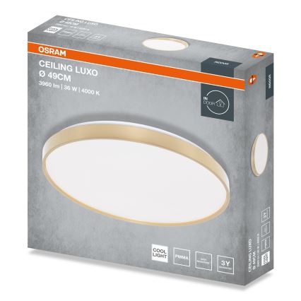 Osram - LED-loftlampe CEILING LUXO LED/36W/230V Ø 49 cm, guld