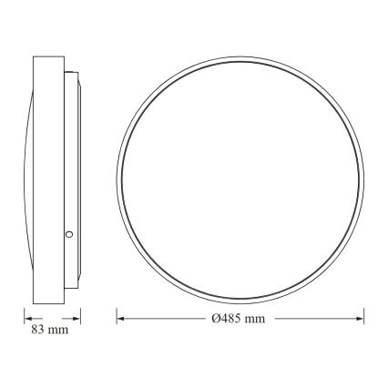 Osram - LED-loftlampe CEILING LUXO LED/36W/230V Ø 49 cm sort