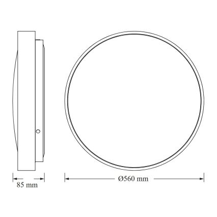 Osram - LED loftlampe CEILING LUXO LED/60 W/230 V Ø 56 cm hvid
