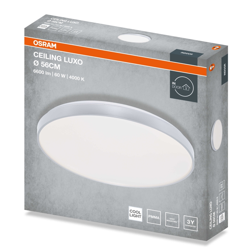Osram - LED-loftlampe CEILING LUXO LED/60W/230V Ø 56 cm sølv