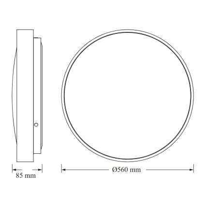 Osram - LED-loftlampe CEILING LUXO LED/60W/230V Ø 56 cm sølv