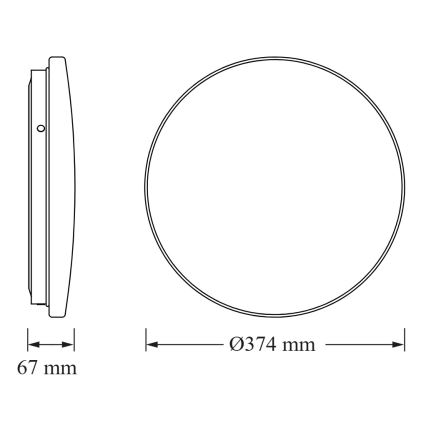 Osram - LED-loftlampe til badeværelse med skumringssensor CEILING ROUND LED/24W/230V 6500K Ø 37 cm hvid