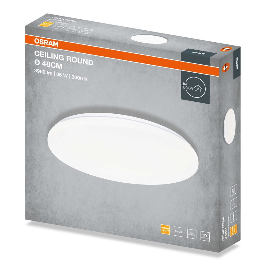 Osram - LED-loftlampe CEILING ROUND LED/36W/230V 3000K Ø 48 cm hvid