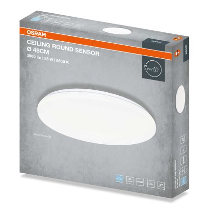 Osram - LED-loftarmatur med skumringssensor CEILING ROUND LED/36W/230V 6500K Ø 48 cm hvid