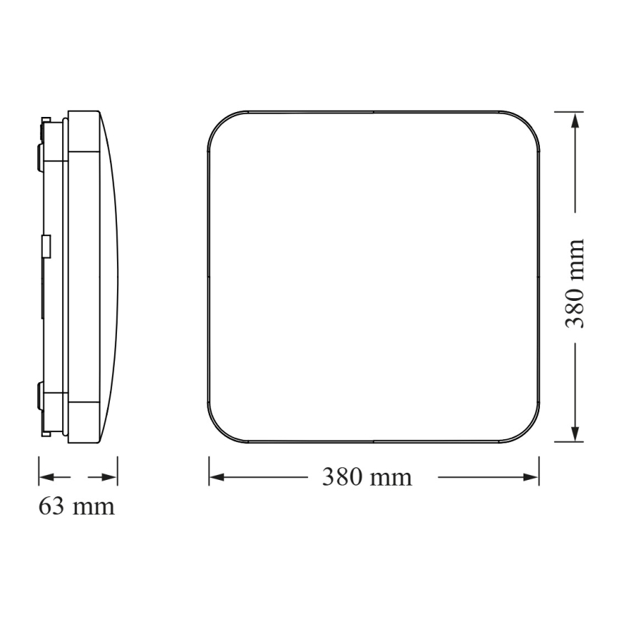 Osram - LED loftlampe med skumringssensor CEILING SQUARE LED/36W/230V 4000K 38x38 cm hvid
