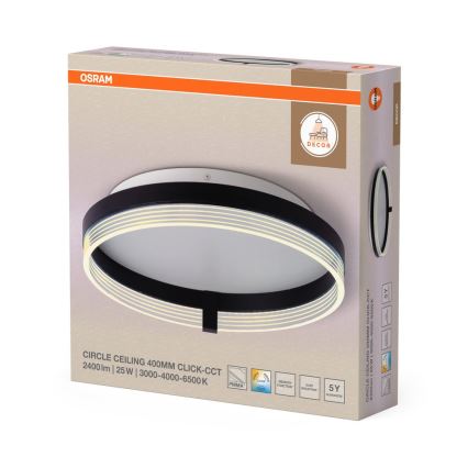Osram - LED-loftlampe DECOR CIRCLE LED/25W/230V 3000/4000/6500K Ø40 cm sort/hvid
