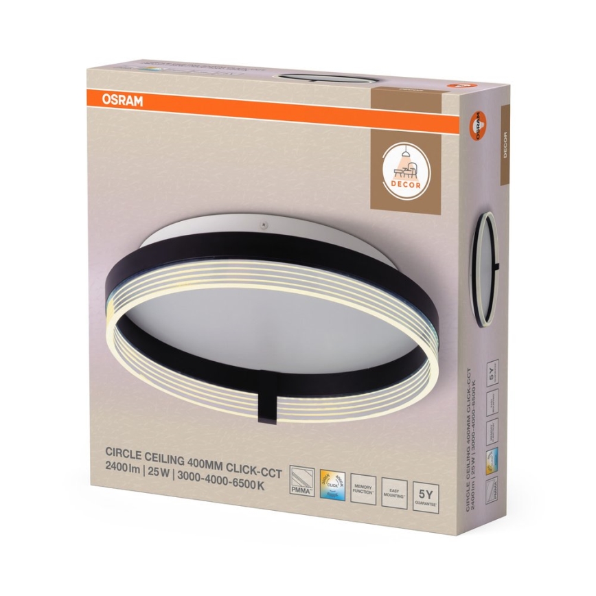 Osram - LED-loftlampe DECOR CIRCLE LED/25W/230V 3000/4000/6500K Ø40 cm sort/hvid