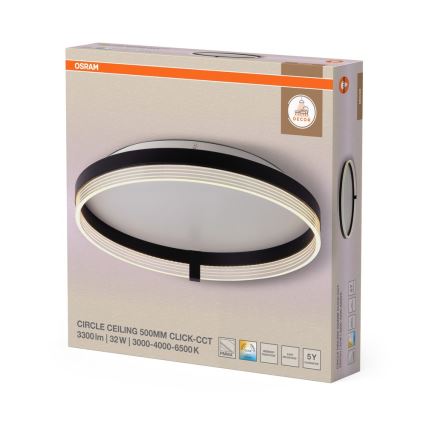 Osram - LED-loftarmatur DECOR CIRCLE LED/32W/230V 3000/4000/6500K Ø 50 cm sort/hvid