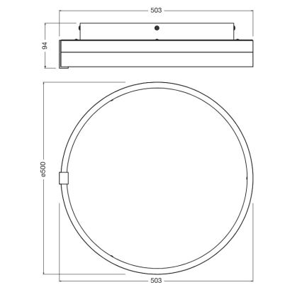 Osram - LED-loftarmatur DECOR CIRCLE LED/32W/230V 3000/4000/6500K Ø 50 cm sort/hvid