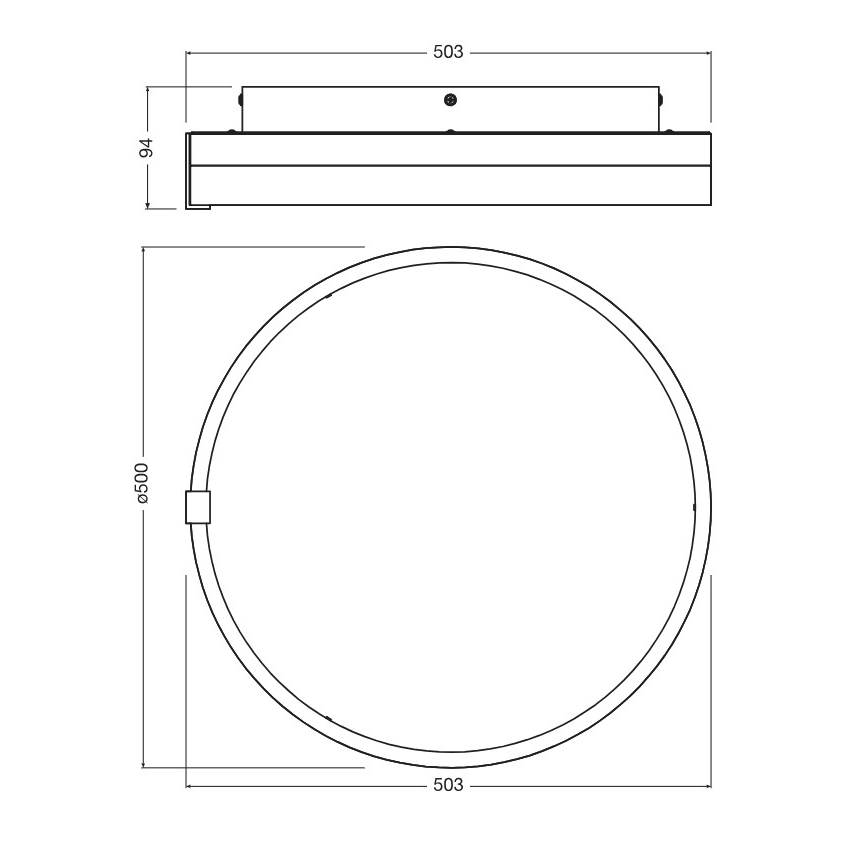 Osram - LED-loftarmatur DECOR CIRCLE LED/32W/230V 3000/4000/6500K Ø 50 cm sort/hvid