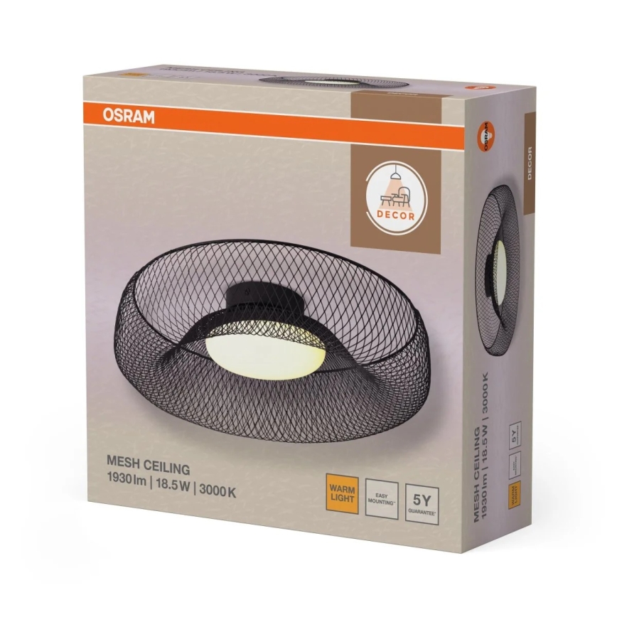 Osram - LED-loftlampe DECOR MESH LED/18,5W/230V Ø 30 cm sort