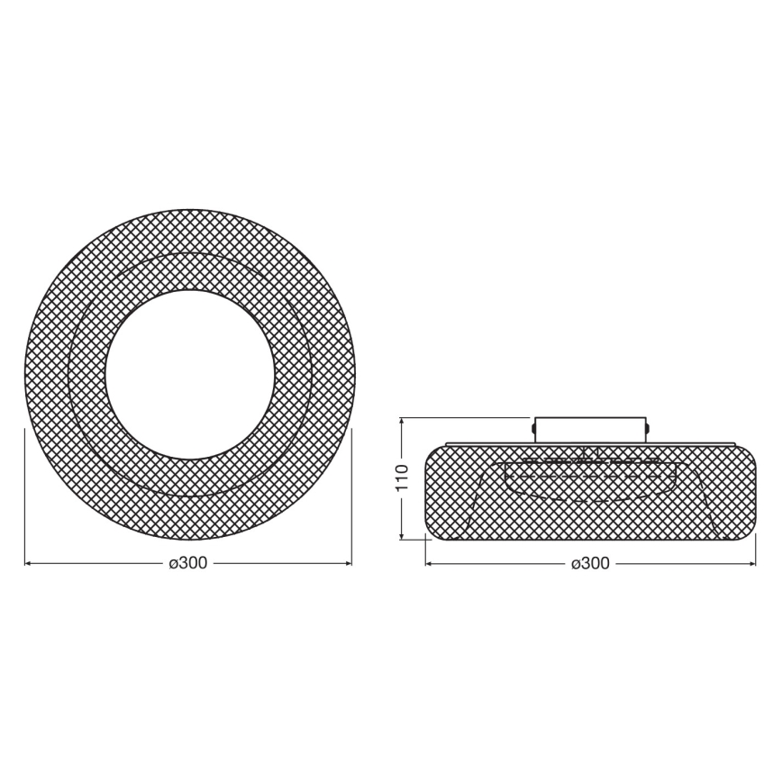 Osram - LED-loftlampe DECOR MESH LED/18,5W/230V Ø 30 cm sort