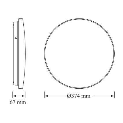 Osram - LED loftlampe med skumringssensor ROUND LED/24W/230V Ø 37 cm