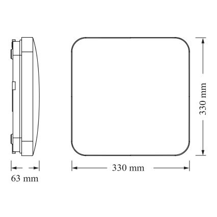 Osram - LED loftlampe med skumringssensor SQUARE LED/24W/230V 33x33 cm