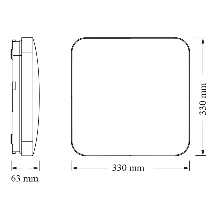 Osram - LED loftlampe med skumringssensor SQUARE LED/24W/230V 33x33 cm