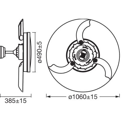 Osram - LED-loftarmatur med indbygget ventilator CEILING FAN LED/66W/230V 3000/4000/6500K hvid + fjernbetjening